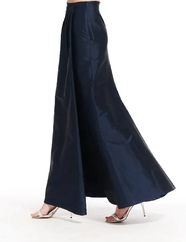 Taffeta Slim Wrap Skirt In Black