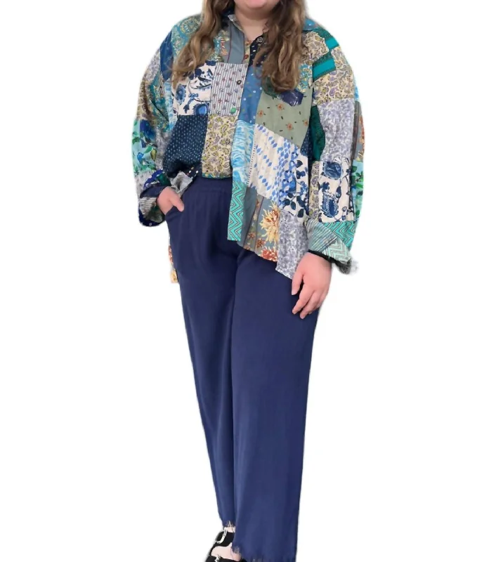 Arya Wide Leg Pants In Navy