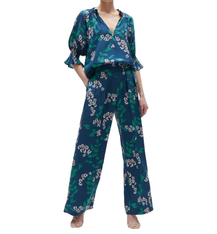 Charlotte Pants In Wispy Floral Navy