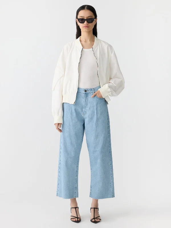 high rise wide crop jean