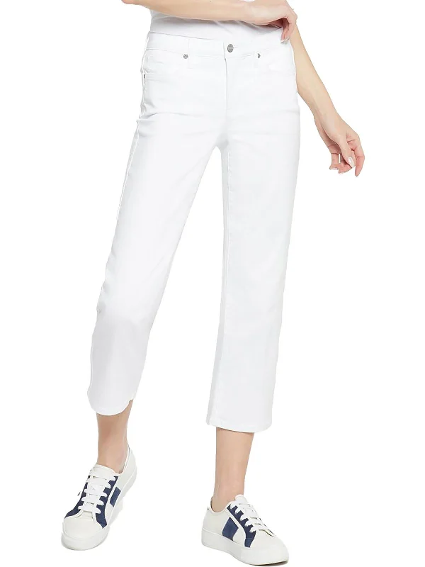 Piper Womens Mid-Rise Relaxed Cropped Jeans