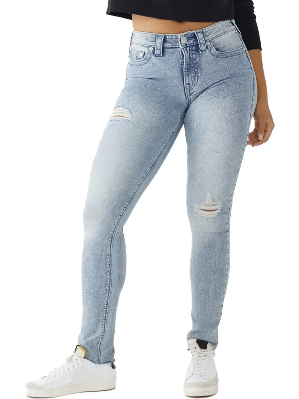 Stella Womens Mid-Rise Destroyed Skinny Jeans