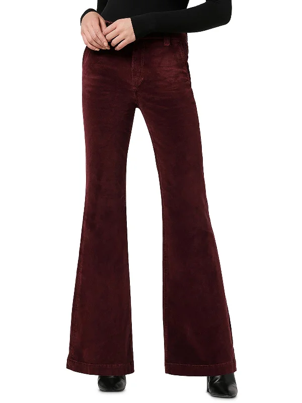 The Molly Womens Trouser Velvet Flared Pants