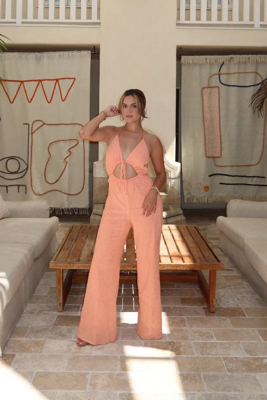 Augustine Apricot Halter Jumpsuit