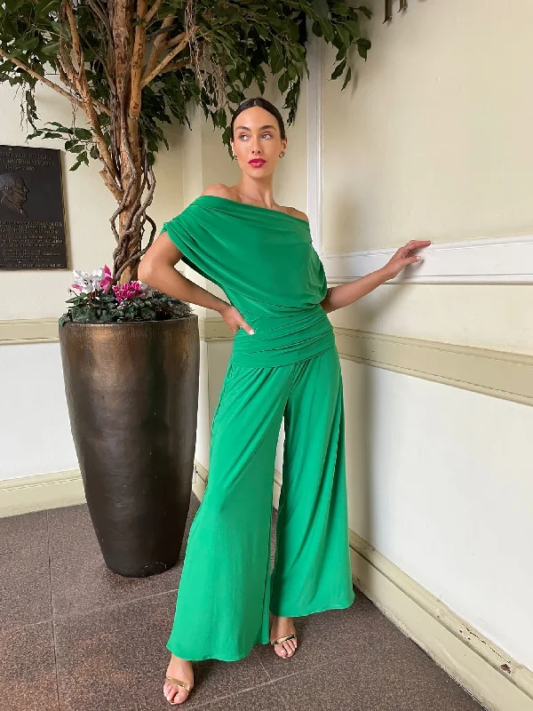 Carbon jumpsuit in emerald green