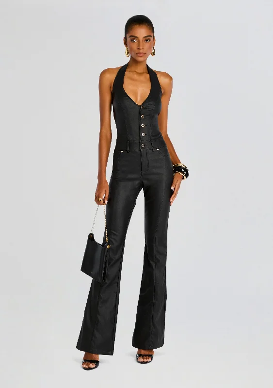 Cynthia Coated Denim Jumpsuit