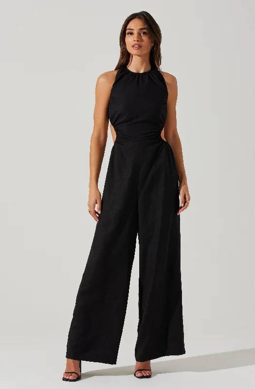 Donella Wide Leg Cutout Jumpsuit