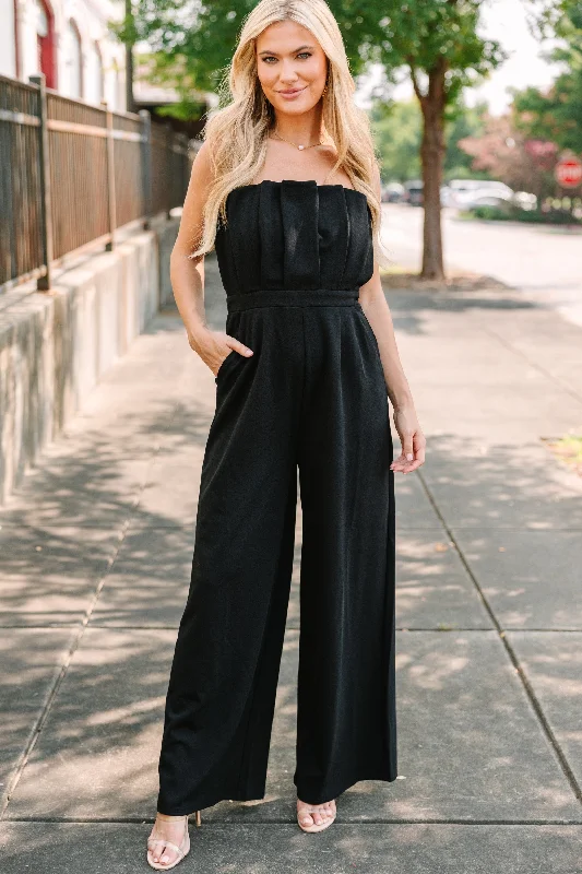 The Latest Edition Black Pleated Jumpsuit