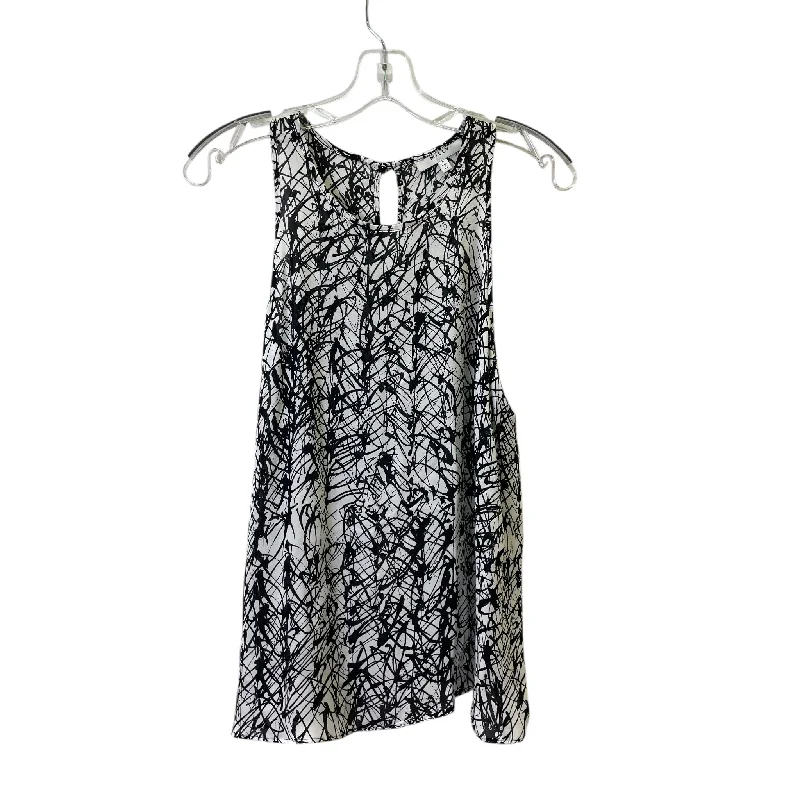 Top Sleeveless Designer By Milly In Black & White, Size:M