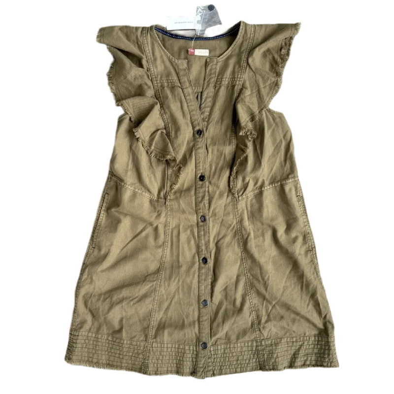 Dress Casual Short By Anthropologie In Green, Size: Xs