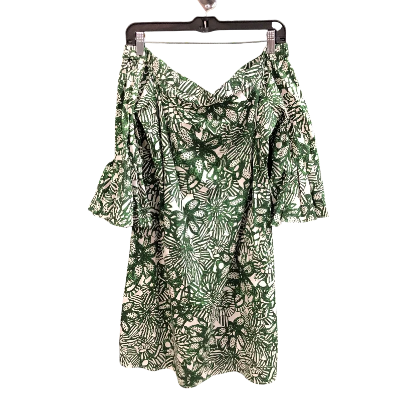 Dress Casual Short By H&m In Green & White, Size: 12