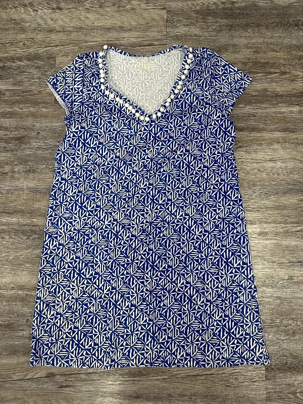 Dress Casual Short By Lilly Pulitzer In Blue & White, Size: Xl