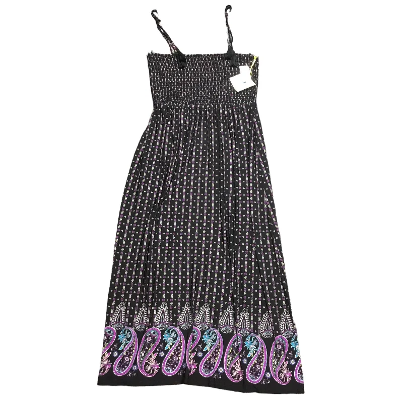 Black & Purple Dress Casual Maxi Cece, Size M