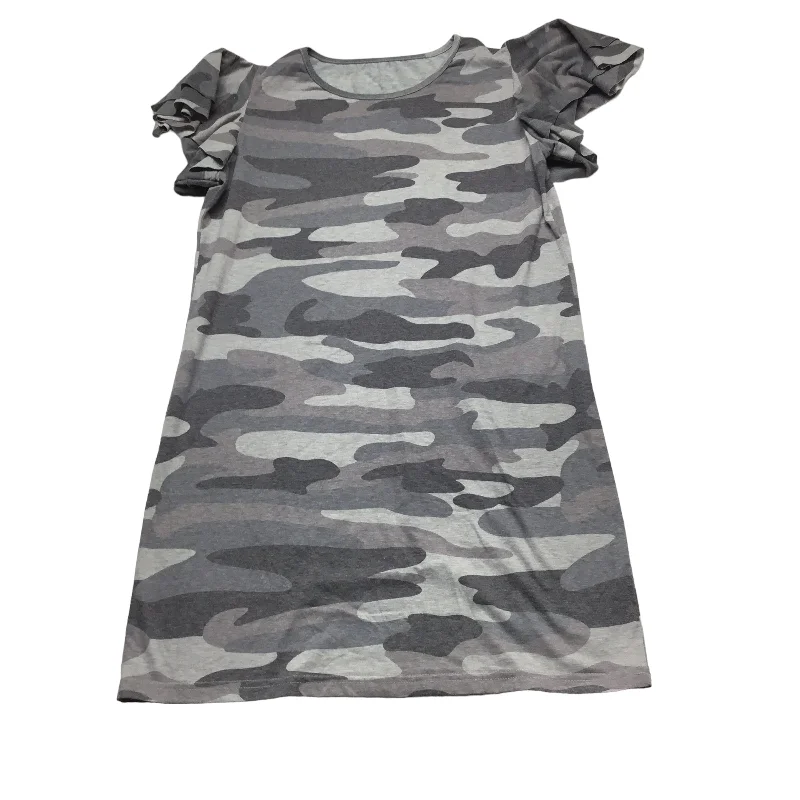 Camouflage Print Dress Casual Midi Clothes Mentor, Size S