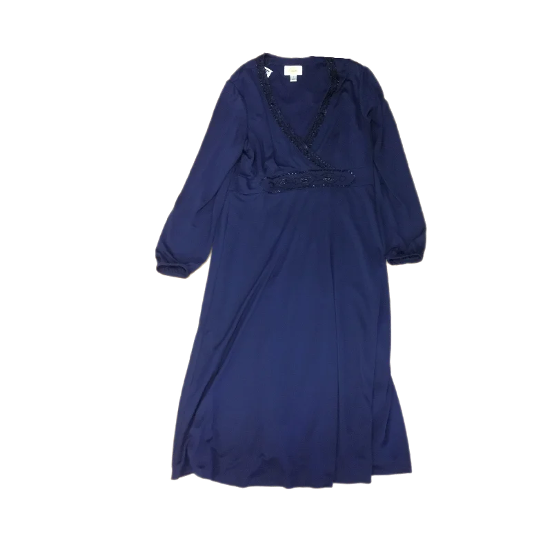 Dress Casual Midi By Talbots In Navy, Size: 16