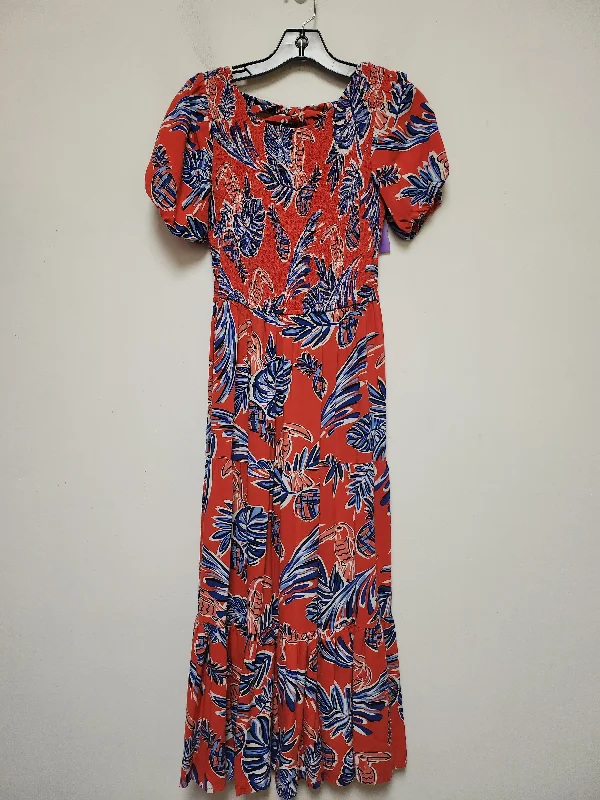 Tropical Print Dress Casual Maxi Clothes Mentor, Size M