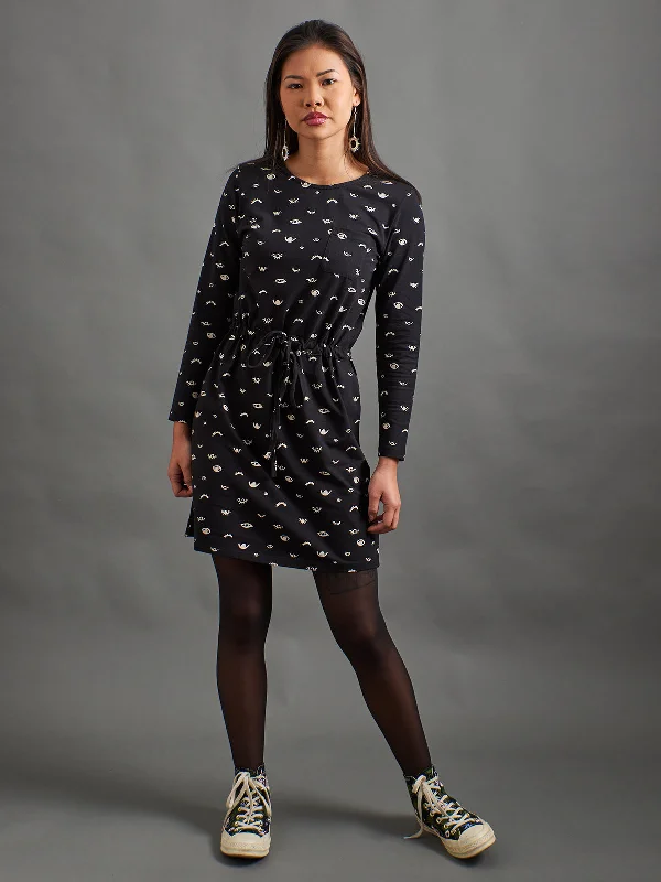 Abby Long Sleeve Dress - Onyx Eyes