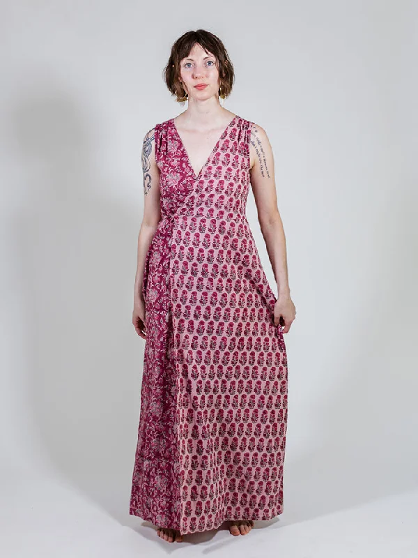 Bekka Maxi Dress - Magenta Vine Floral