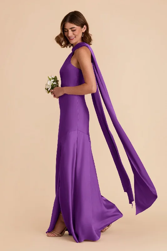 Eileen Matte Satin Dress - Amethyst