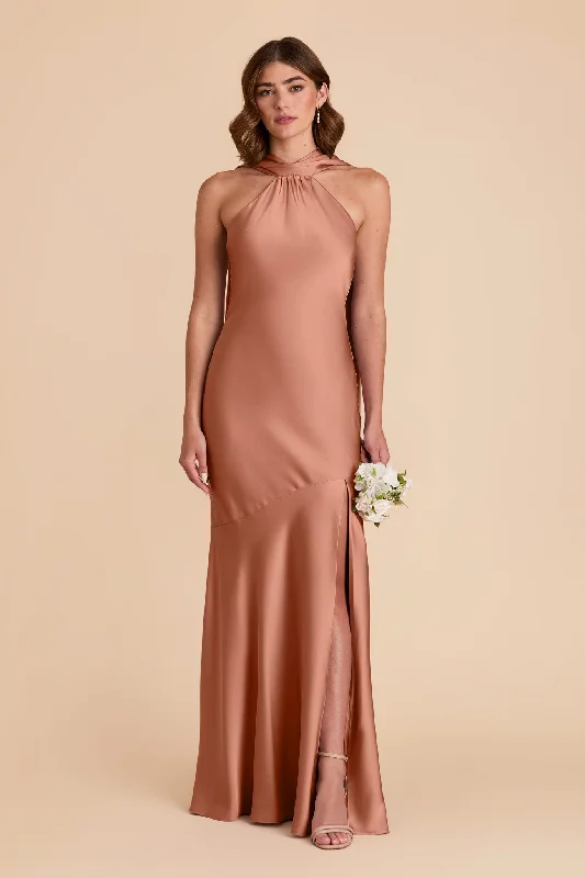 Eileen Matte Satin Dress - Desert Rose