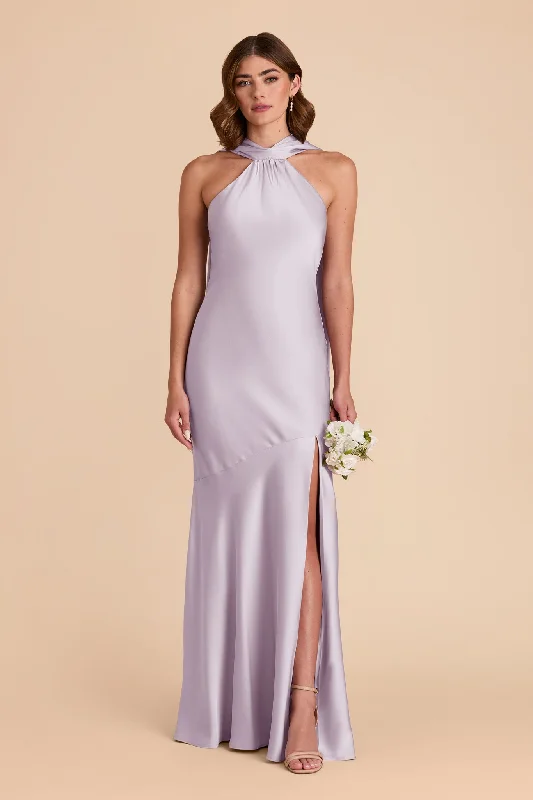 Eileen Matte Satin Dress - Dusty Lilac