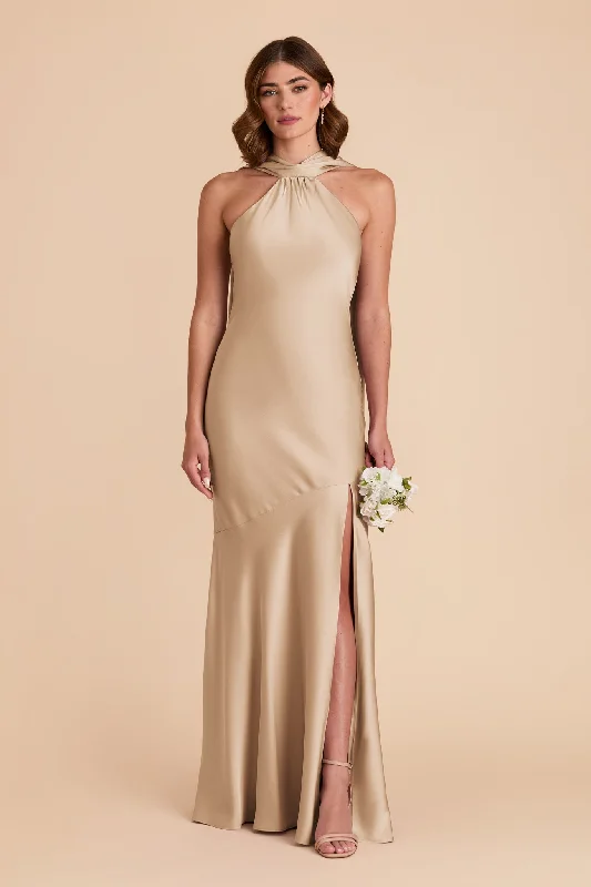 Eileen Matte Satin Dress - Gold