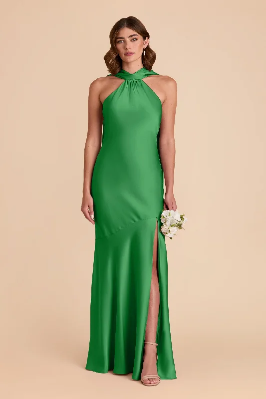 Eileen Matte Satin Dress - Kelly Green