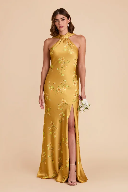 Eileen Matte Satin Dress - Marigold Le Fleur