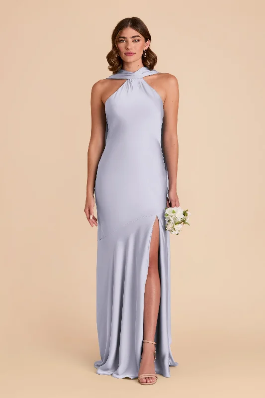 Eileen Matte Satin Dress - Periwinkle Blue