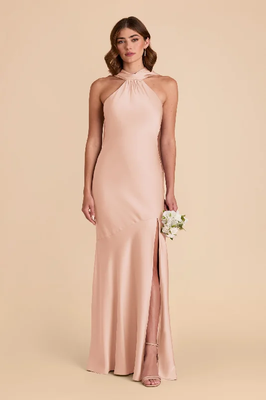 Eileen Matte Satin Dress - Rose Gold