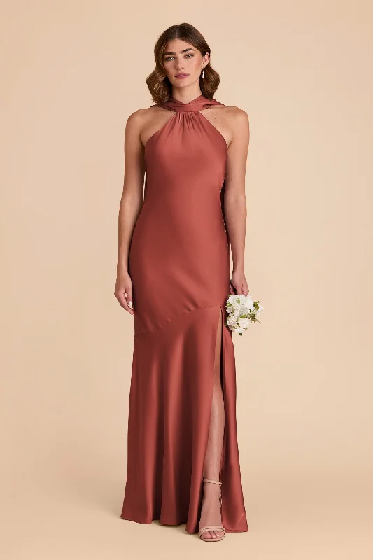 Eileen Matte Satin Dress - Spice