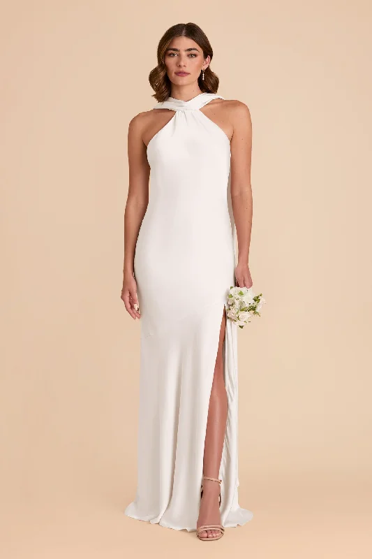 Eileen Matte Satin Dress - White