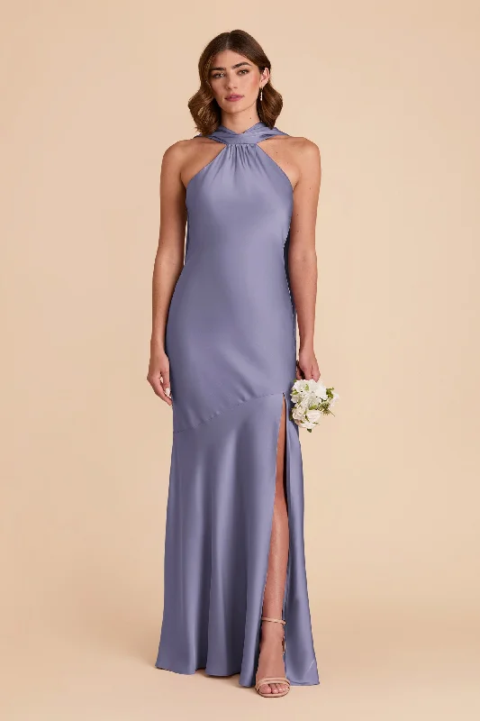 Eileen Matte Satin Dress - Wisteria