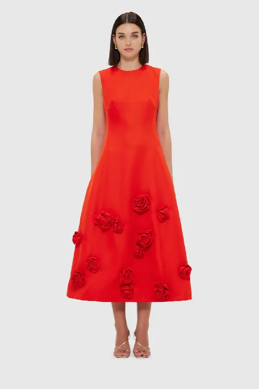 Leo Lin Cleo Sleeveless Midi Dress - Scarlet