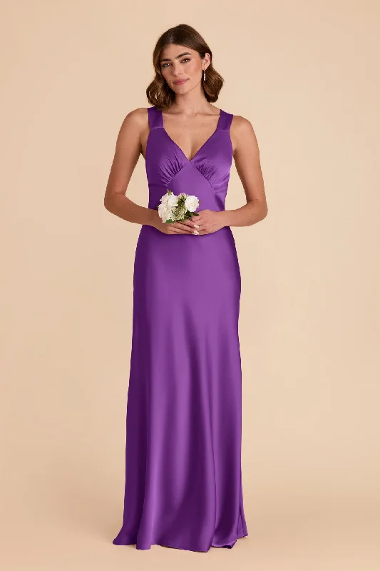 Veronica Matte Satin Dress - Amethyst