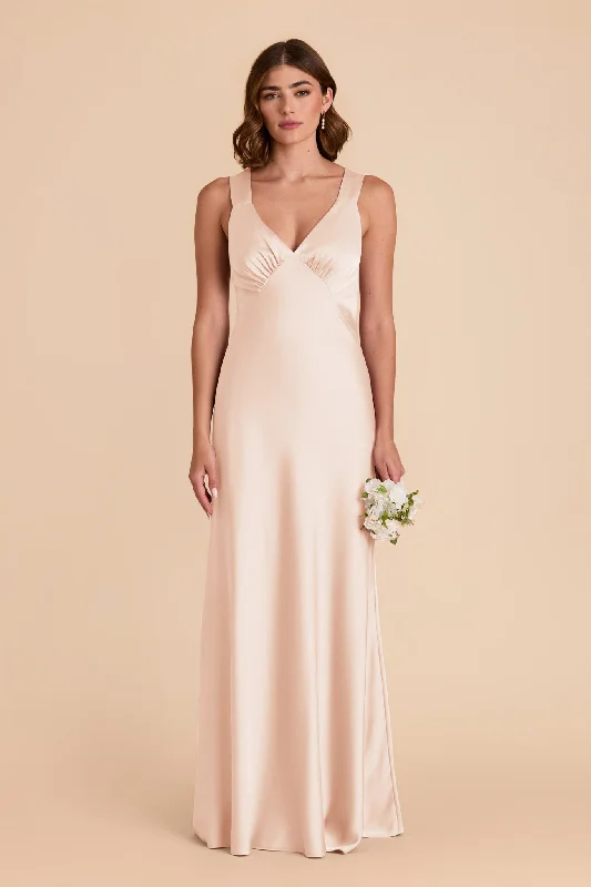 Veronica Matte Satin Dress - Champagne