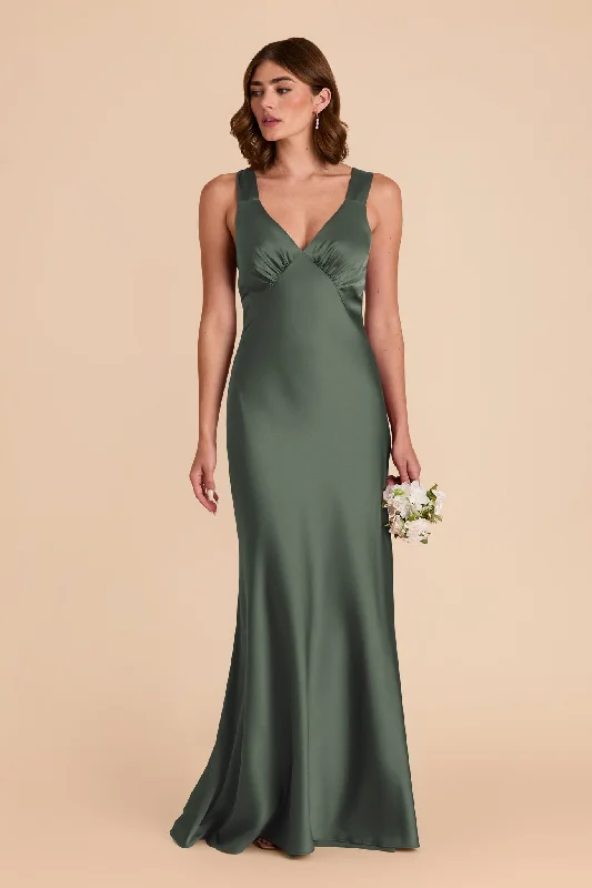 Veronica Matte Satin Dress - Eucalyptus