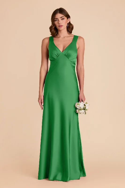 Veronica Matte Satin Dress - Kelly Green