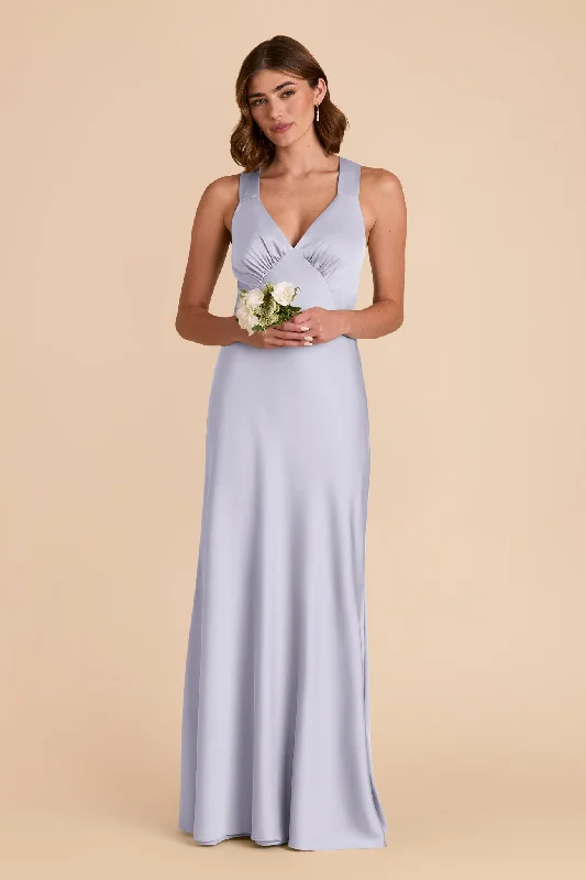 Veronica Matte Satin Dress - Periwinkle Blue