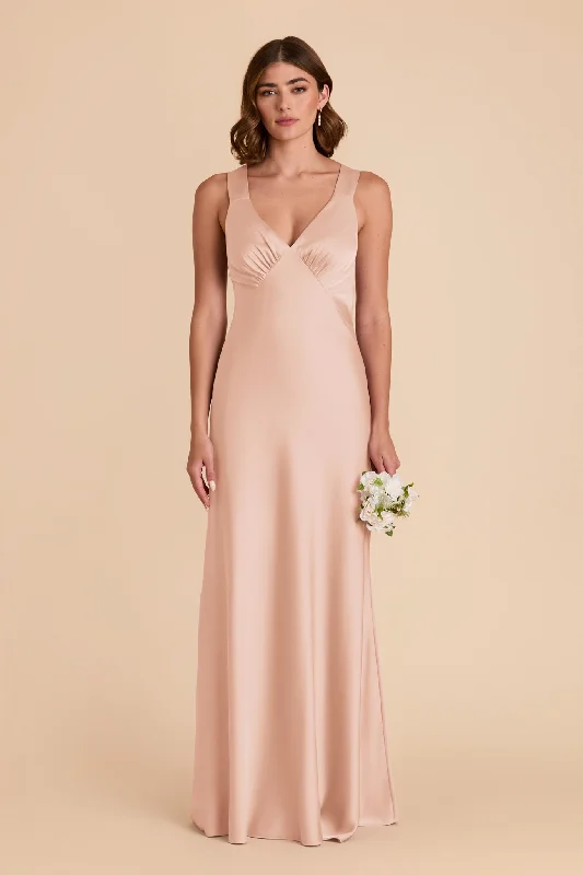 Veronica Matte Satin Dress - Rose Gold