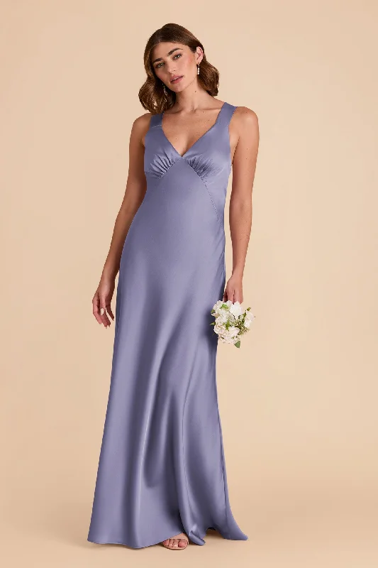 Veronica Matte Satin Dress - Wisteria