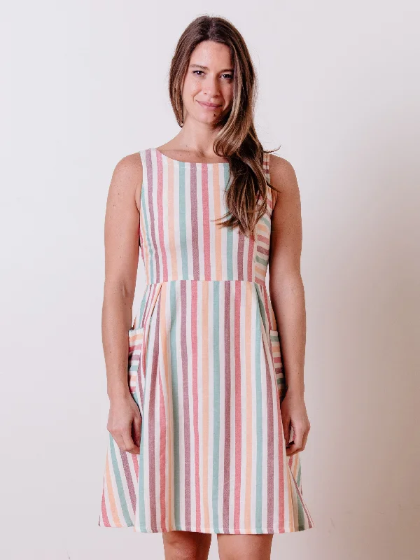 Vintage Panel Dress - Ice Cream Stripe