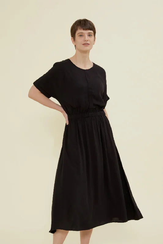 Viscose Elastic Waist Nursing Dress